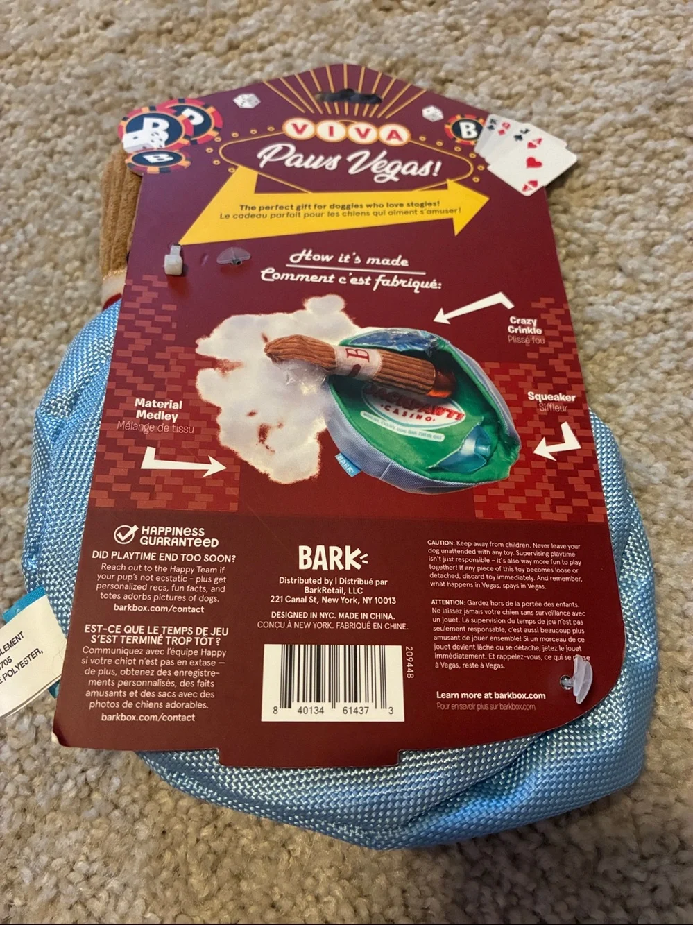 BARK Jackpawt Dog Toy - Light Blue and Green Accents